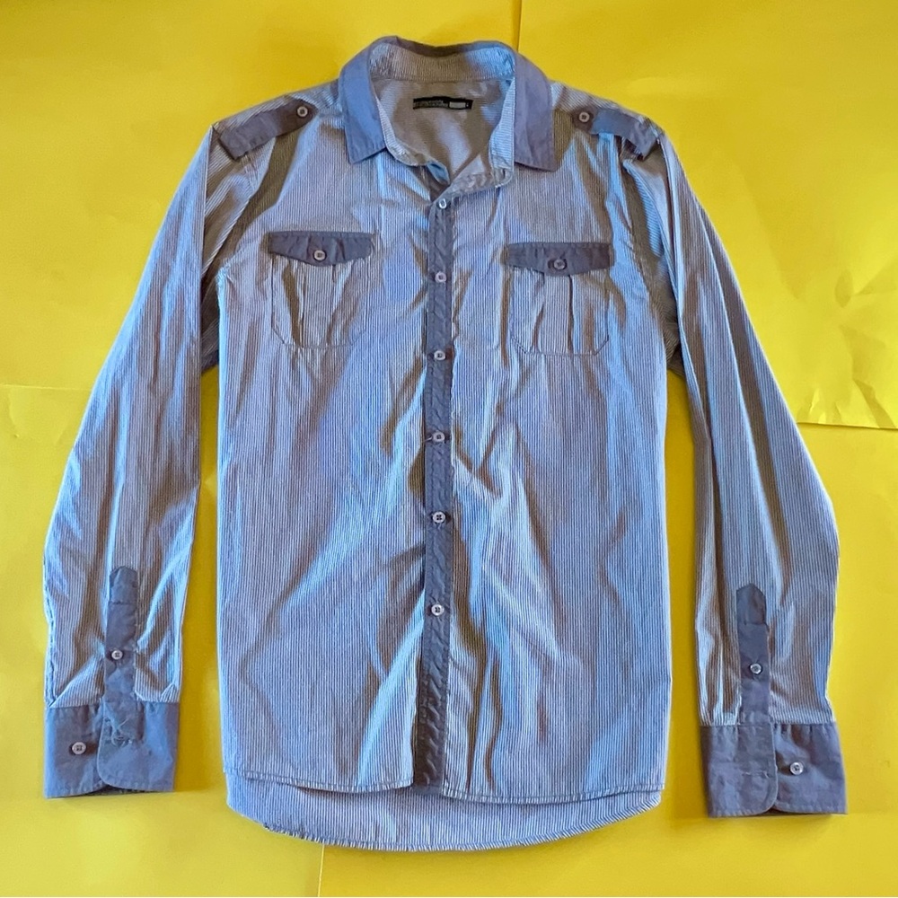 Foreign Exchange Vintage Stripped Long Sleeve Button Down w/ 90s Details